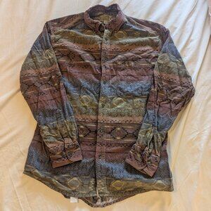 Cabela's Multicolor Patterned Casual Button Down Shirt